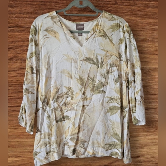 Chico's Tops - Chicos V-neck 3/4 Sleeve Pullover Top Women Size 2